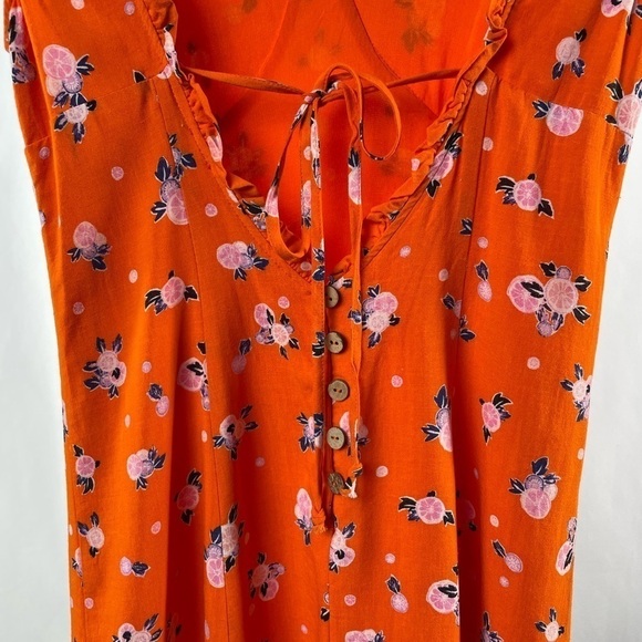 Free People Like A Lady Printed Mini Dress In Orange size XS - Picture 9 of 12